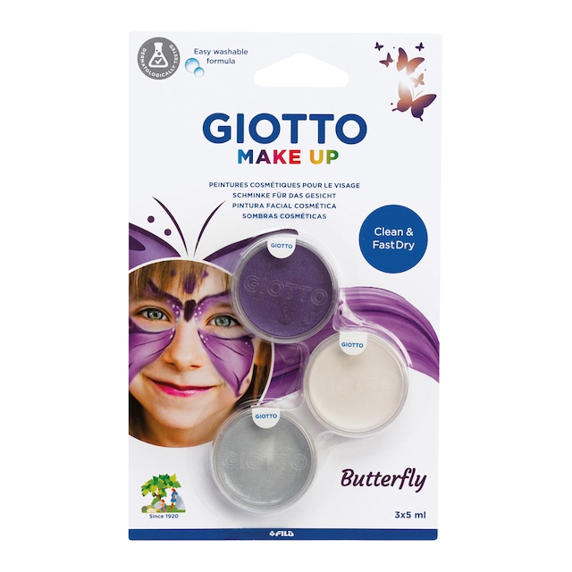 Imagen 0 de Blíster 3 unidades de pintura facial cosmética temática mariposa Make Up Giotto