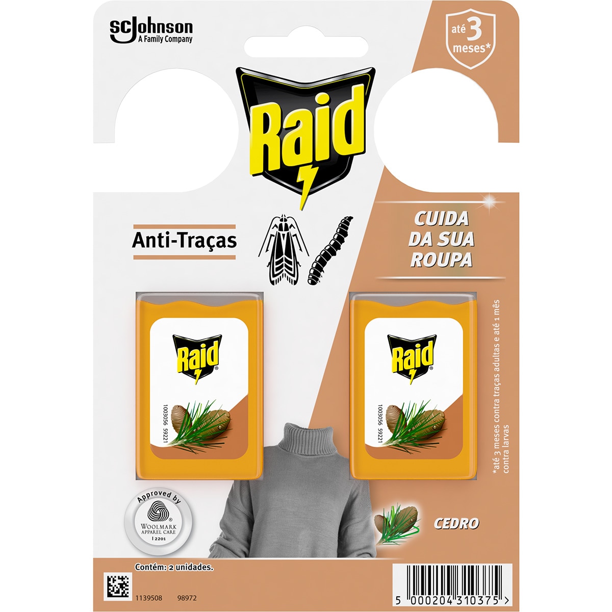 Anti-Traças Gel Cedro embalagem 2 unidades