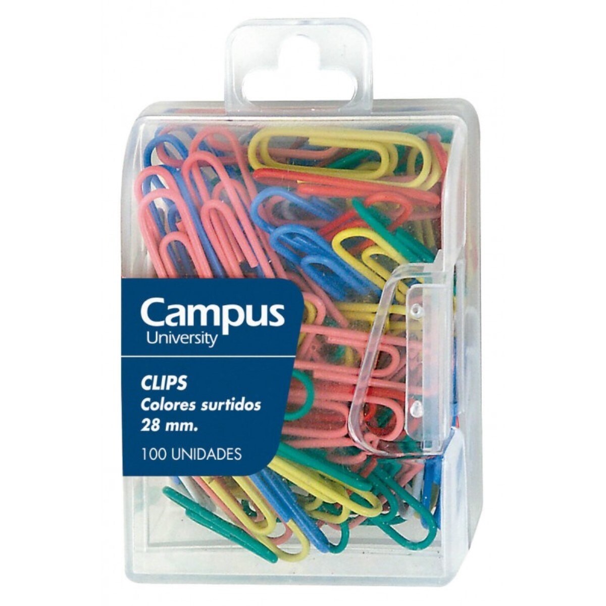 Caixa de Clips Coloridos 28mm, 100 Unidades 1