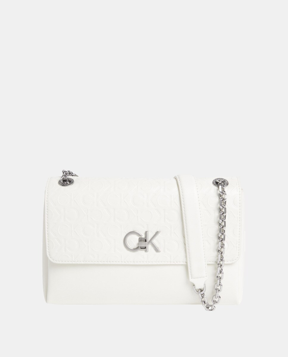 Sac à bandoulière avec logo gravé sur le rabat