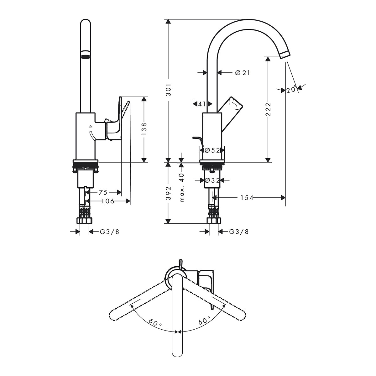 Torneira Monocomando com Cano Giratório e Ralo Automático de Lavatório Rebris E Cromado-2