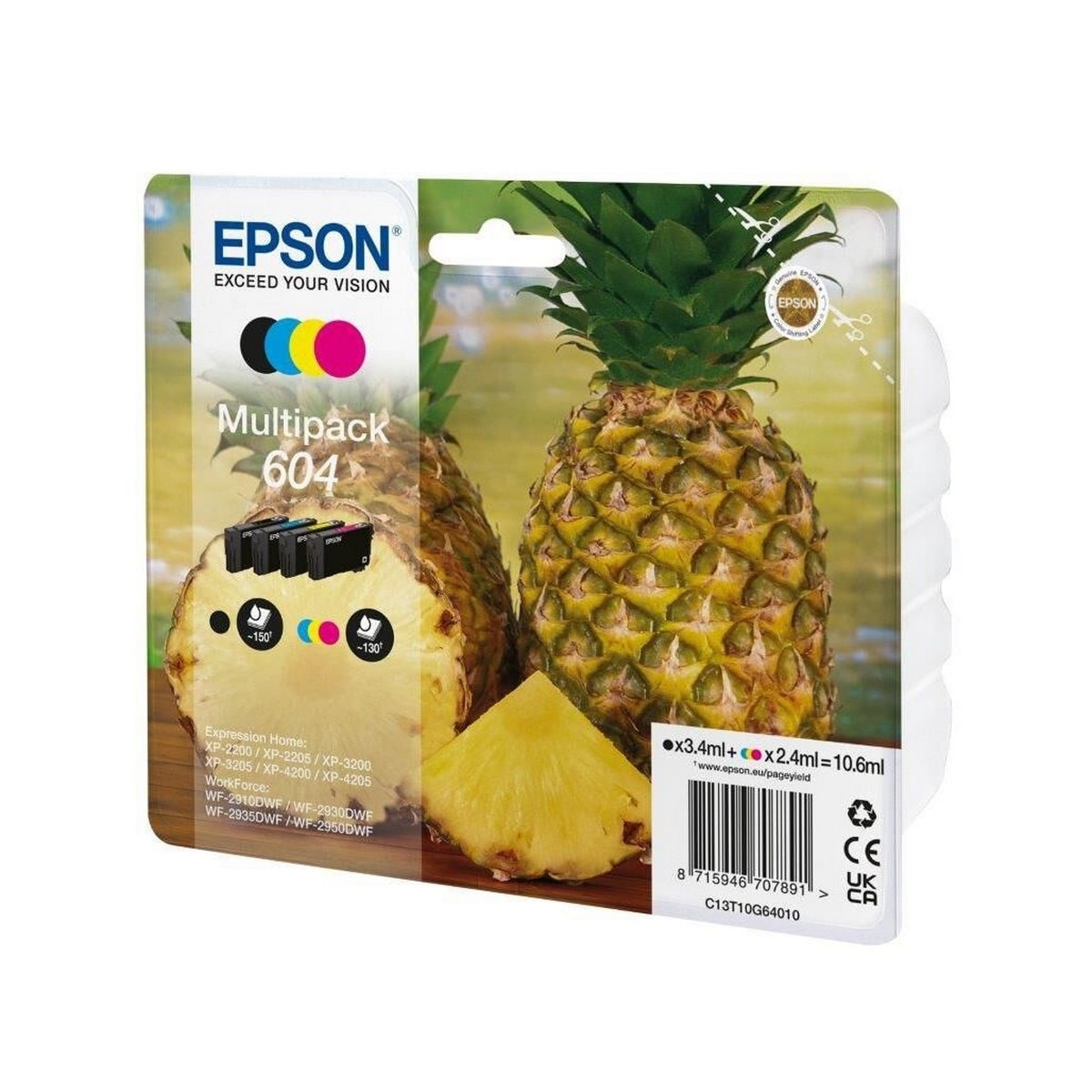 Tinteiro Original Multipack 4-Colours 604, C13T10G64020 Preto / Ciano / Magenta / Amarelo-2