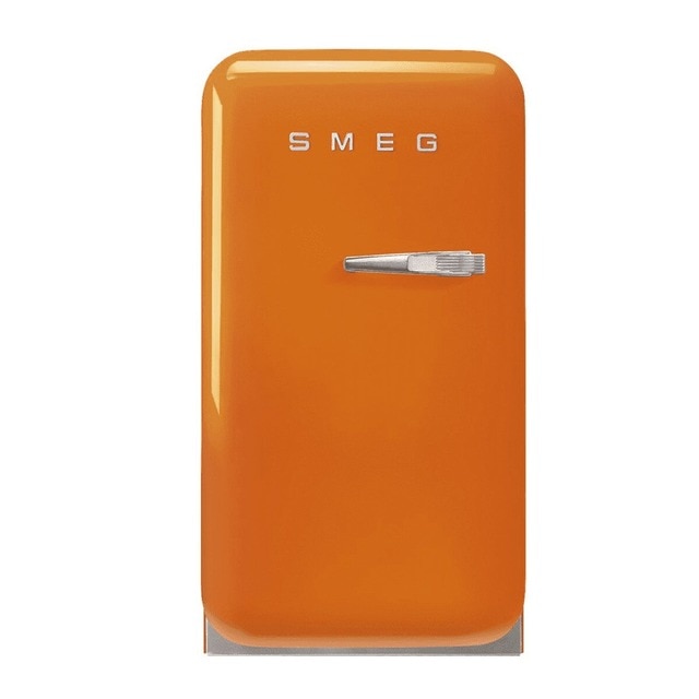 Imagem 0 de Frigorífico de 1 Porta Smeg Anni 50 FAB5LOR5 Estático com Dobradiças à Esquerda e de 72,5 cm - Laranja Polido