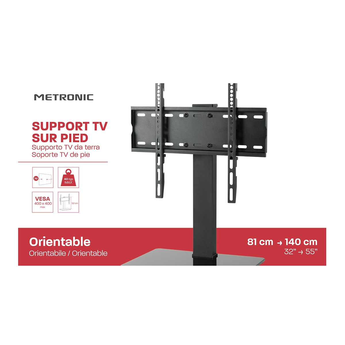 Soporte TV Peana Extensible de 32" a 55" Negro-5