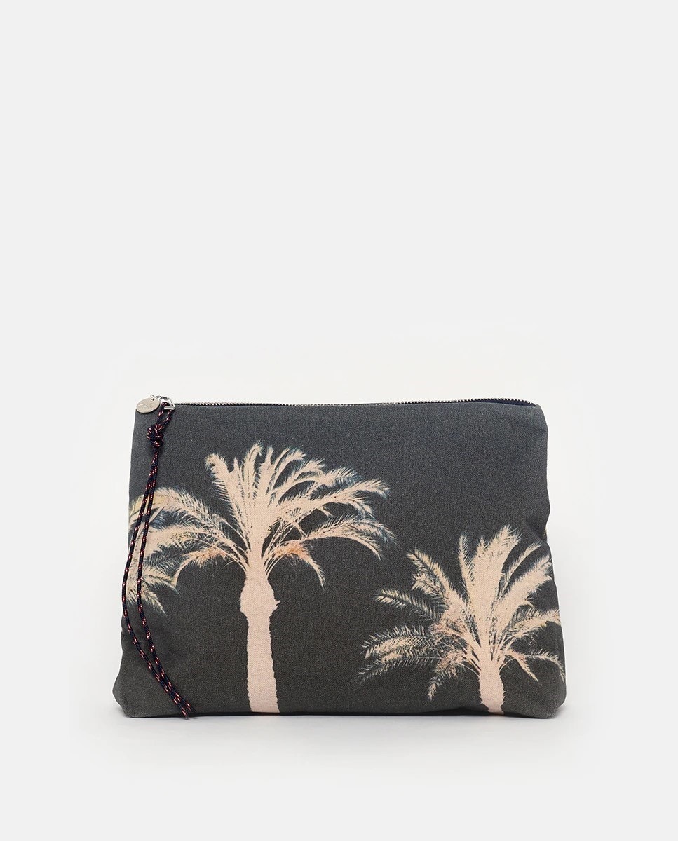 Mala Pouch Sotogrande com Estampado, Fecho de Correr e em Algodão - Multicolor Multicolor-1