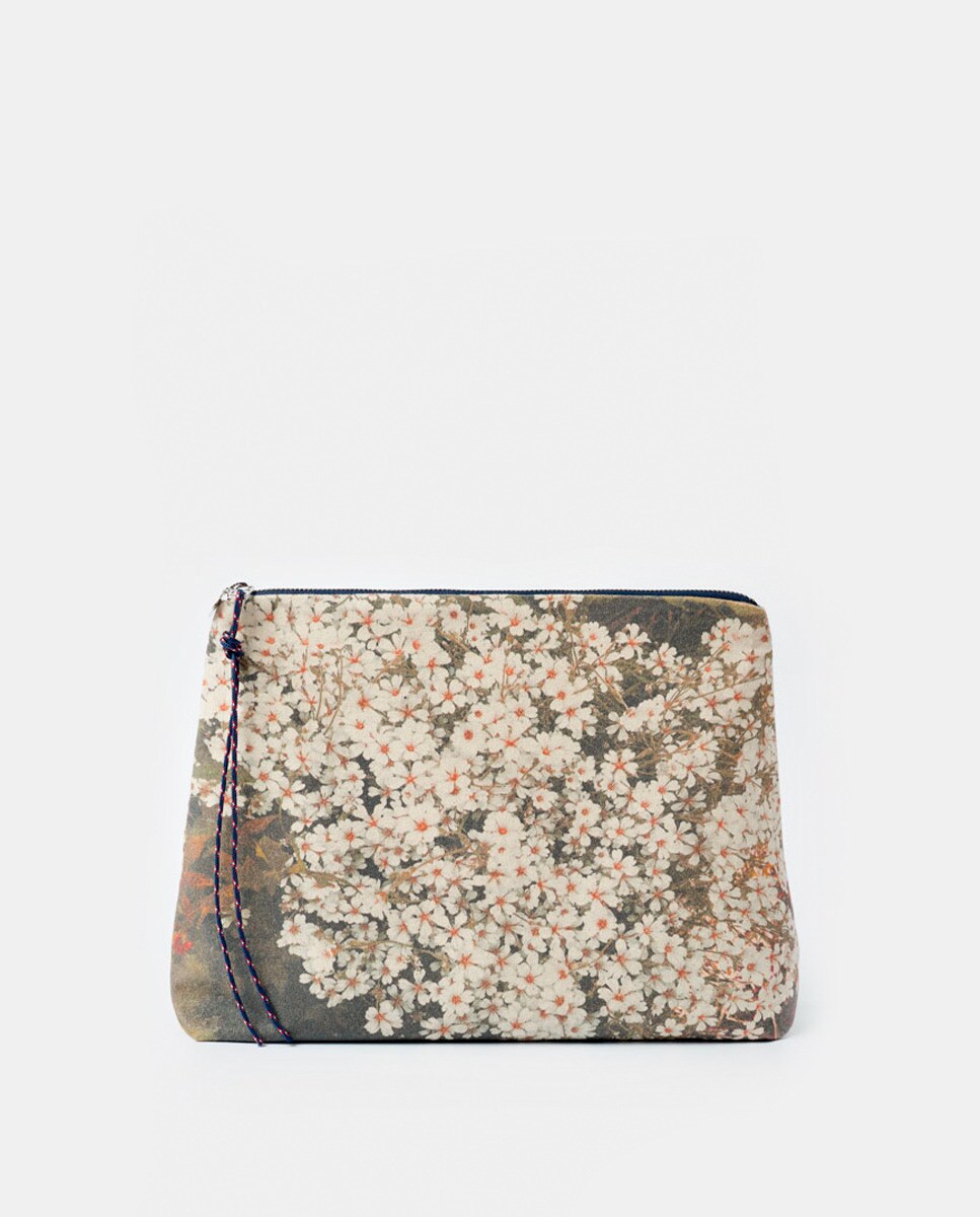 Sac pouch Kolkwitzia à imprimé et zippé