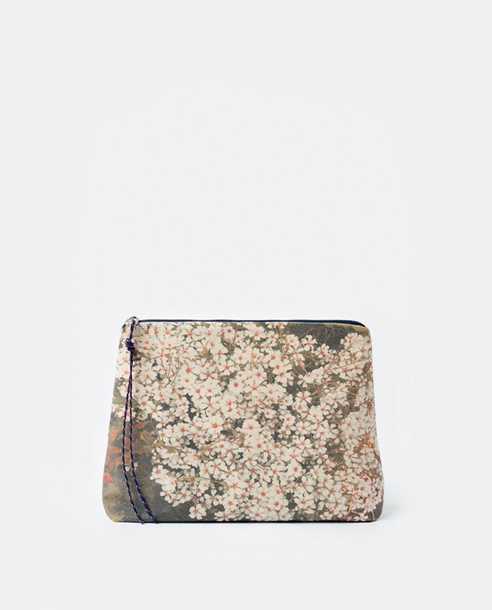Sac pouch Kolkwitzia à imprimé et zippé