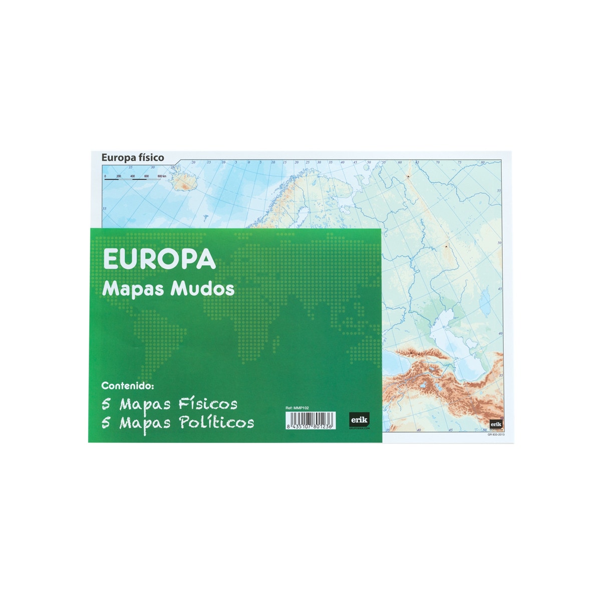 Pack de Mapas Mudos es Europa 5 + 5 Grupo Erik branco e celeste 1