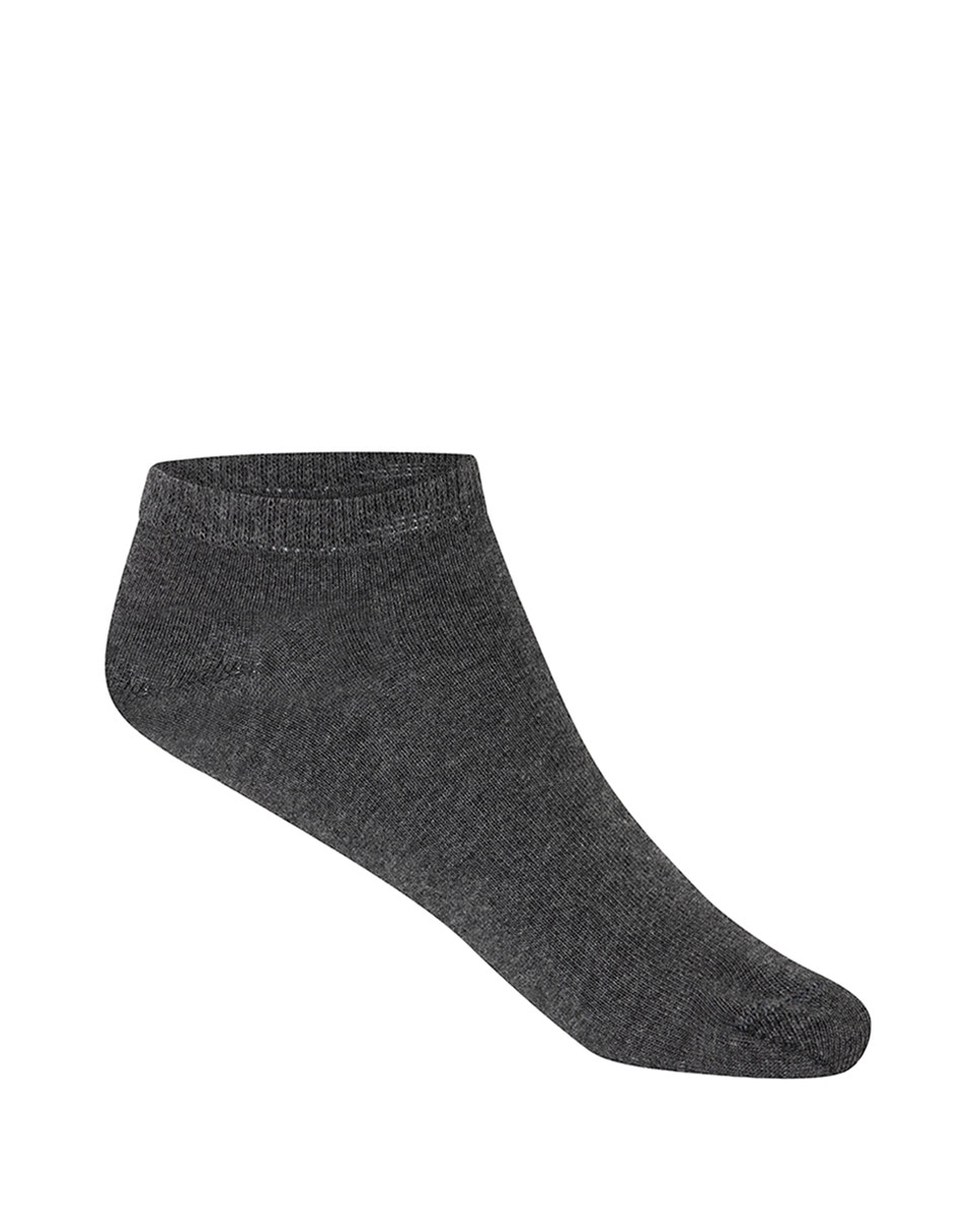 Meias Curtas Lisas Cinzento-1