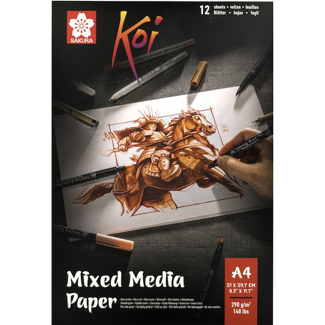 Imagem 0 de Bloco de Técnica Mista de Doze Folhas Brancas - Multicolor