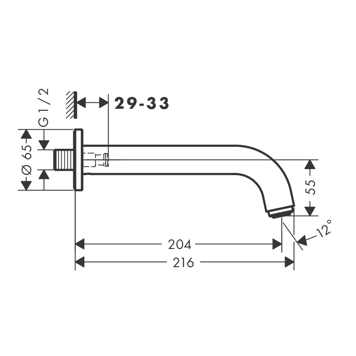 Cano Embutido para Banheira Vernis Blend Cromado-2