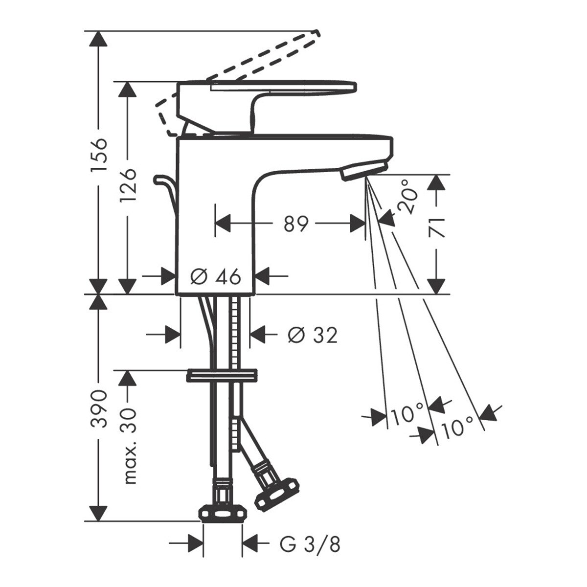 Torneira Monocomando com Esvaziador Automático de Lavatório Vernis Blend Cromado-2