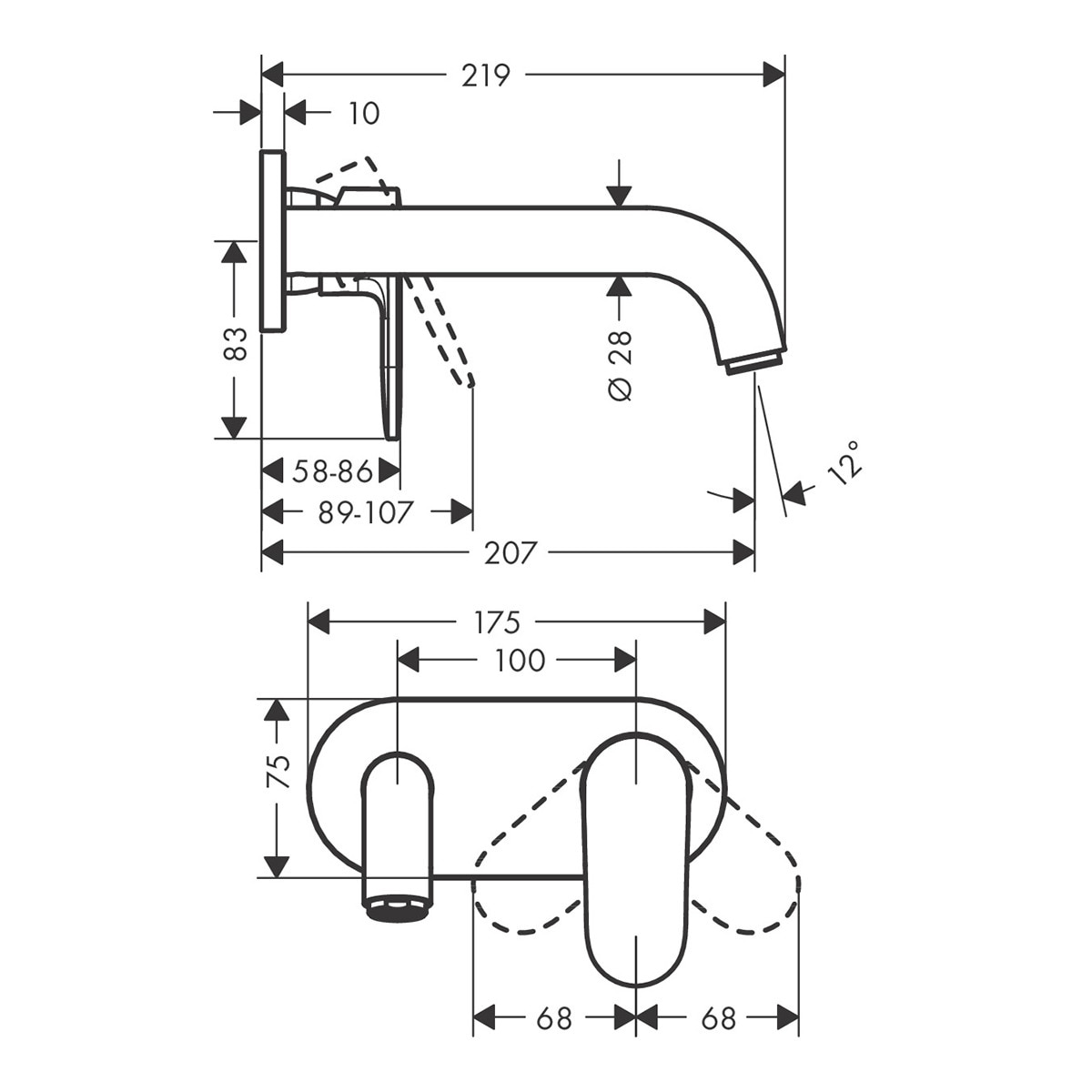 Grifo monomando empotrado para lavabo Vernis Blend Hansgrohe Cromo-3