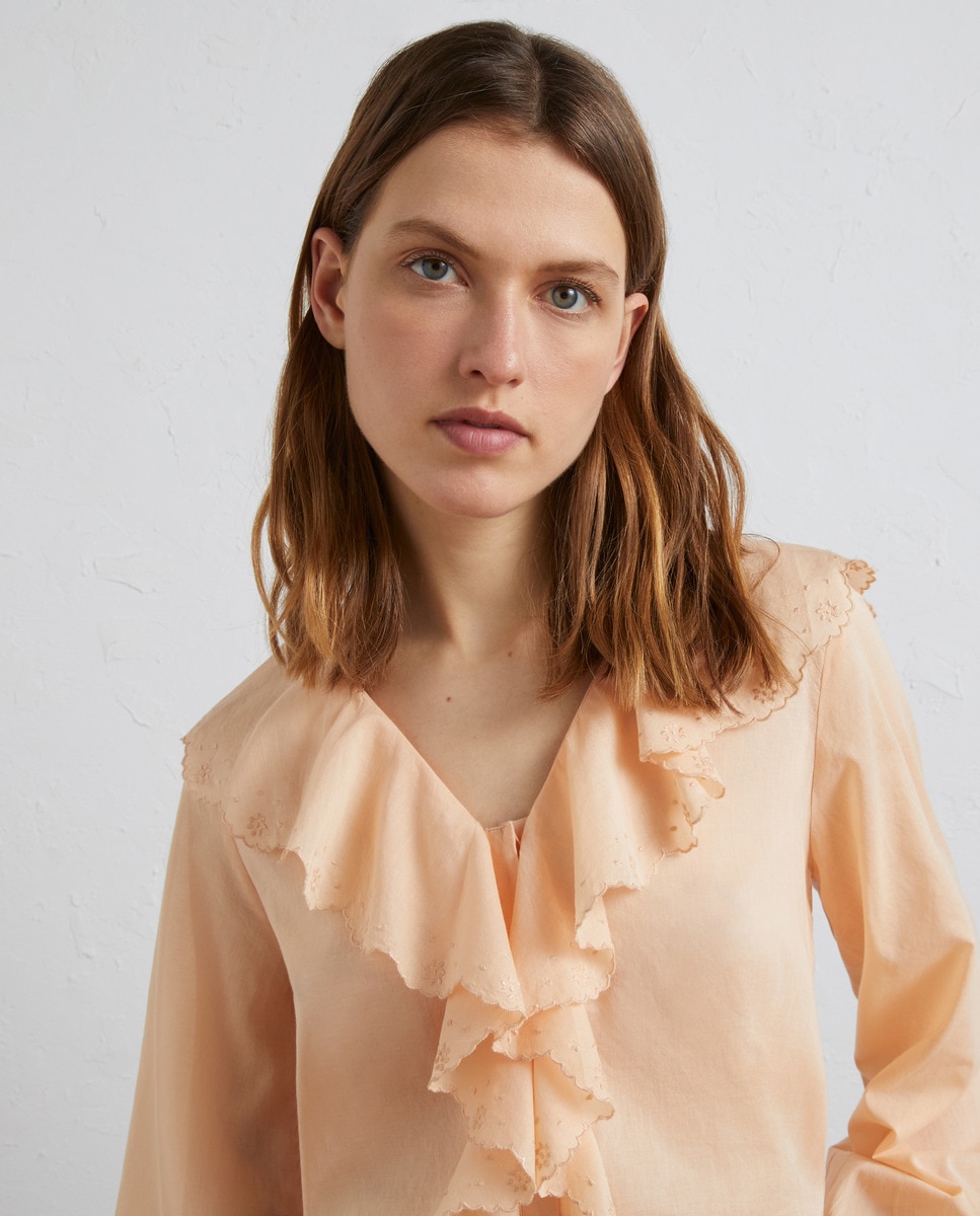 Blusa Lisa com Folho Salmão-1