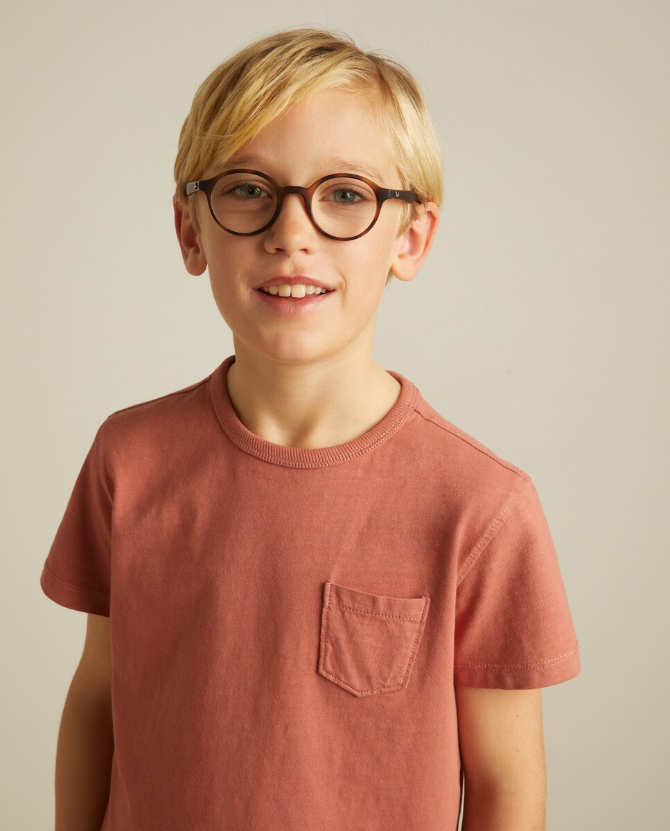 Tshirt manches courtes slub poche uni