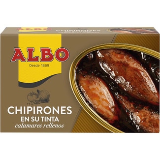 chipirones rellenos en su tinta lata 72 g neto escurrido - Albo