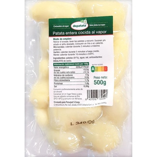 patata entera cocida al vapor bolsa 500 g - Depatata