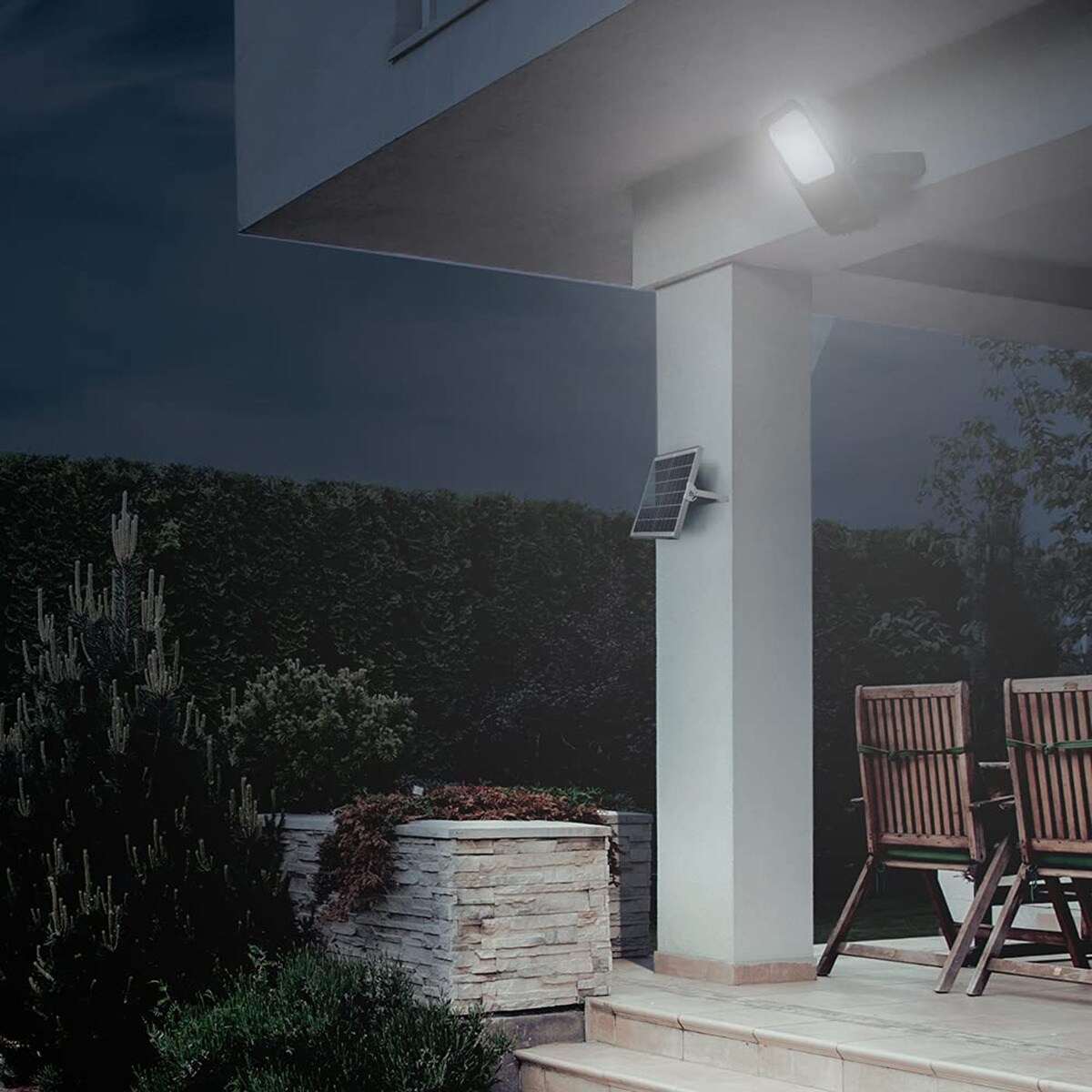 Proyector LED Exterior Solar Programable 30W 6500K Negro-4