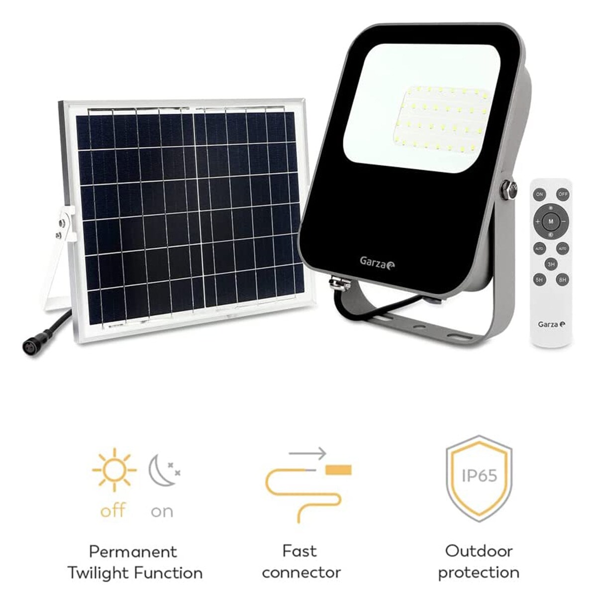 Proyector LED Exterior Solar Programable 30W 6500K Negro-2