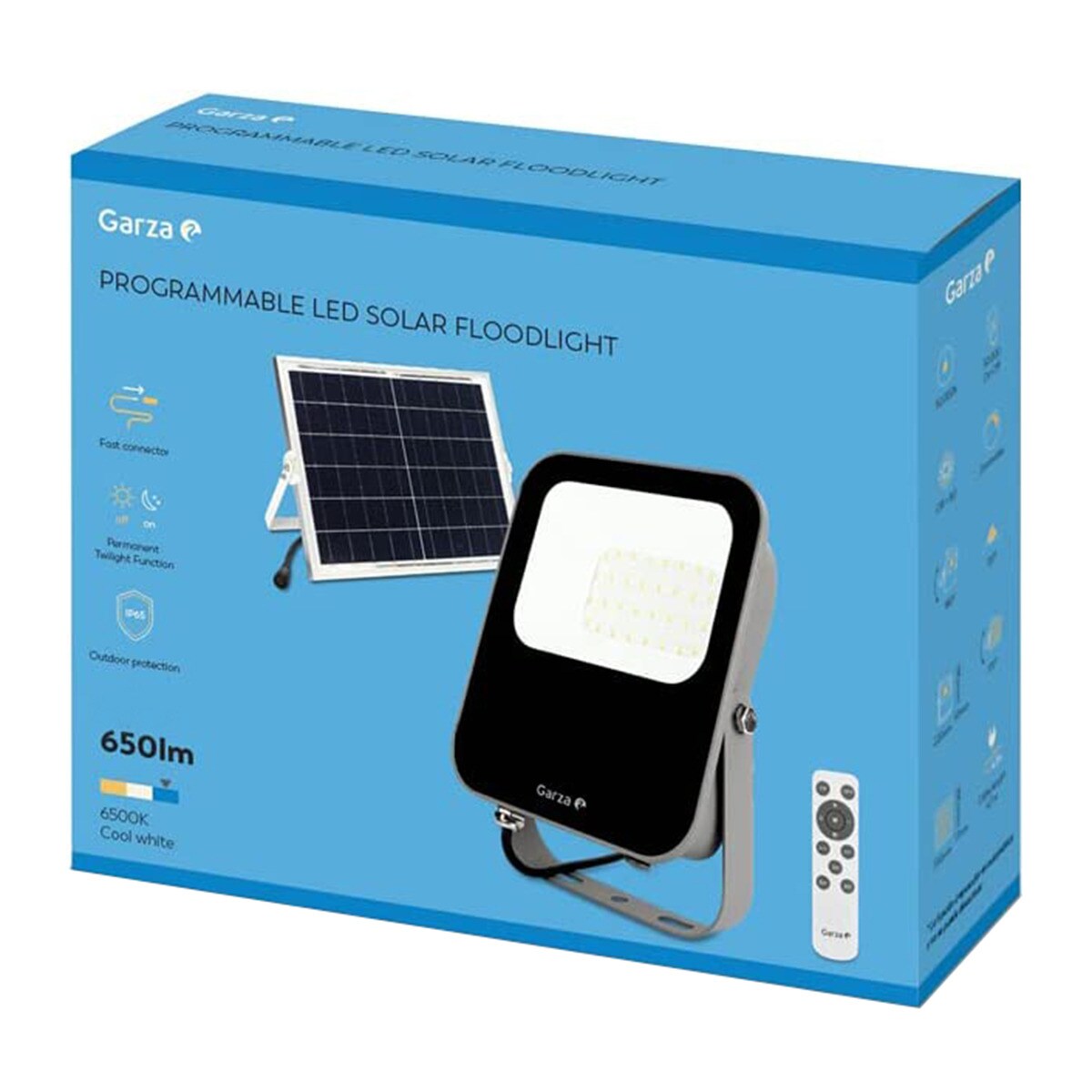 Proyector LED Exterior Solar Programable 30W 6500K Negro-9