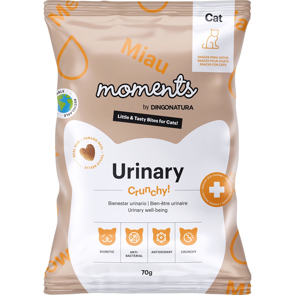 Urinary snacks para gatos bienestar urinario envase 70 g