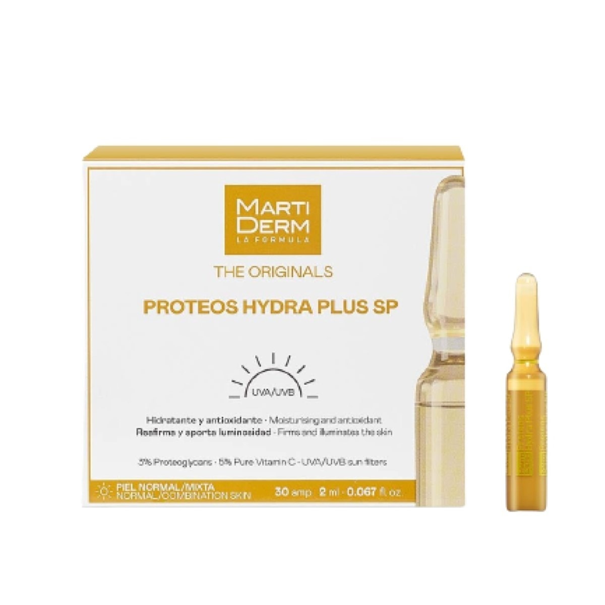 30 Ampolas Proteos Hydra Plus Sp Martiderm 1