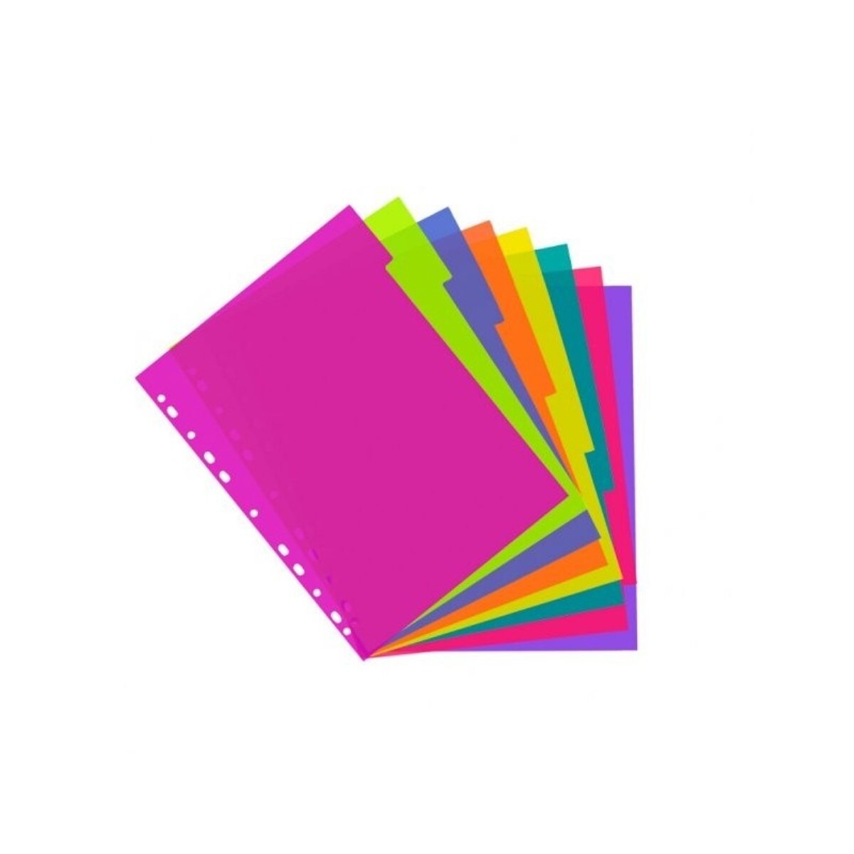 Conjunto de 8 Separadores A4 em PP Plus Office Multicolor 1