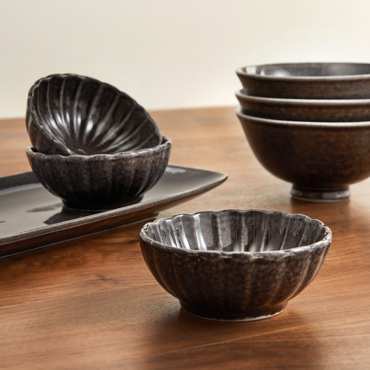 Travessa rectangular Fuji Cinzento-8