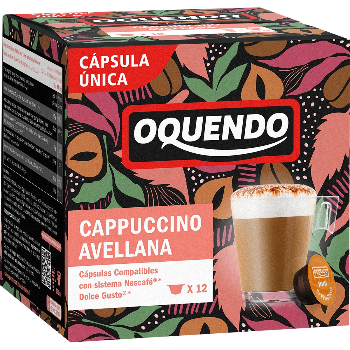 café cappuccino con avellana estuche 12 capsulas compatibles con máquinas Dolce Gusto
