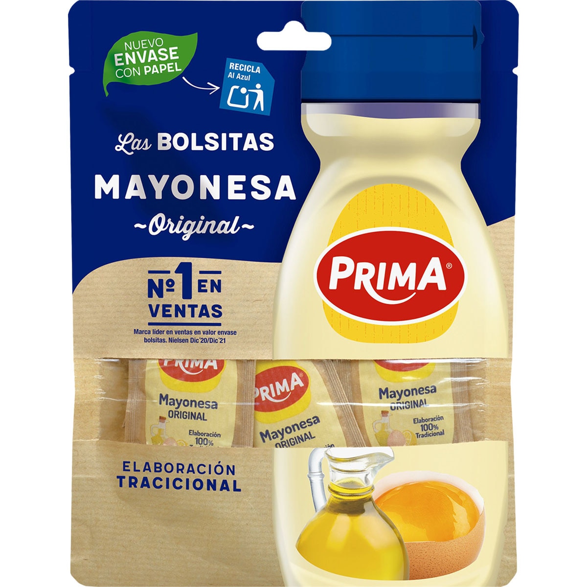 mayonesa 12 bolsitas de 10 ml sin gluten envase 120 ml