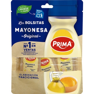 mayonesa 12 bolsitas de 10 ml sin gluten envase 120 ml - Prima
