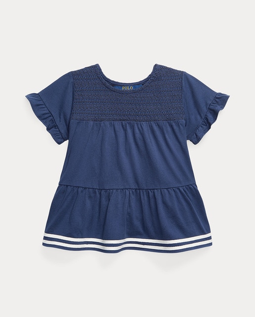 Imagen 0 de Camiseta con fruncido de niña en azul