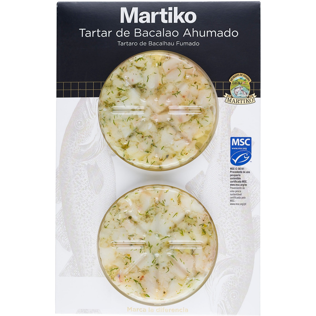 Tártaro de Bacalhau Fumado Pack 2 embalagem 150 g