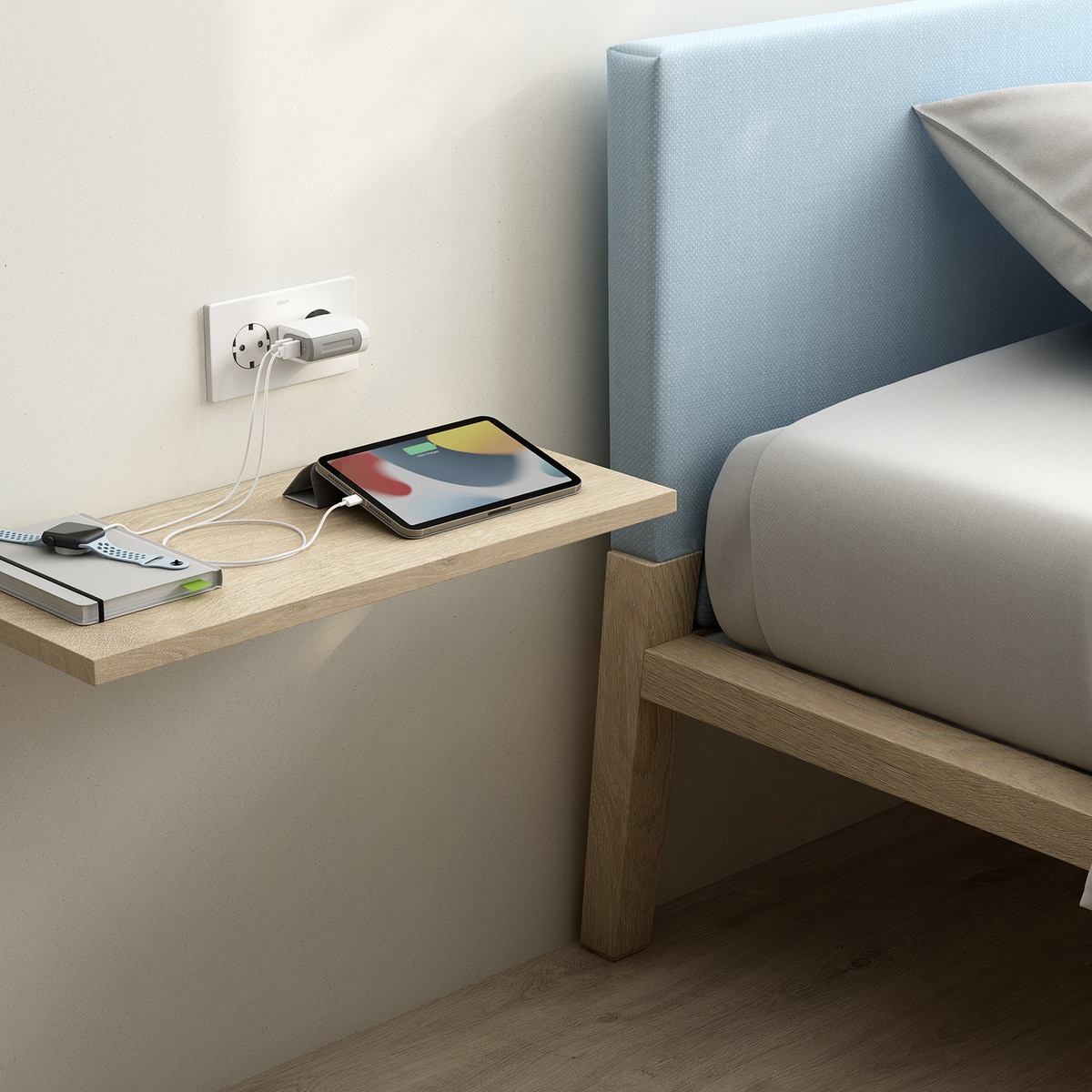 Carregador Smart Charge 2 USB A 24 W Branco / Cinzento-5
