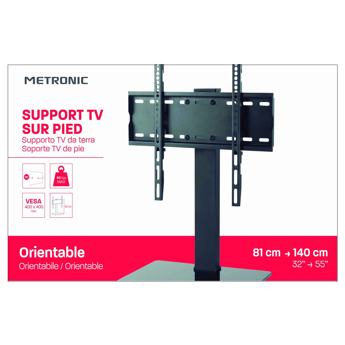 Soporte TV Peana Extensible de 32" a 55" Negro-6