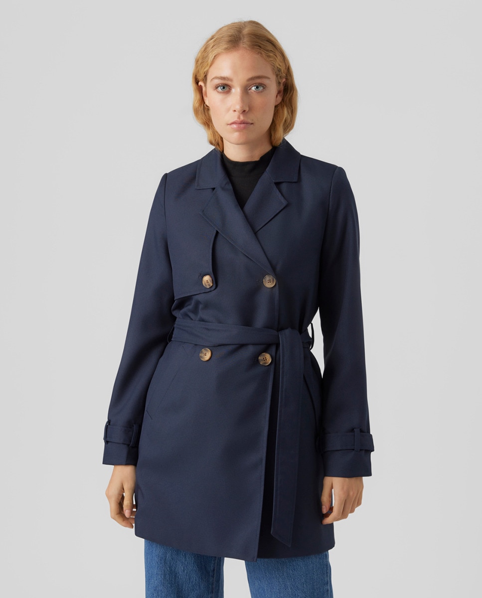 Imperméable midi avec ceinture réglable