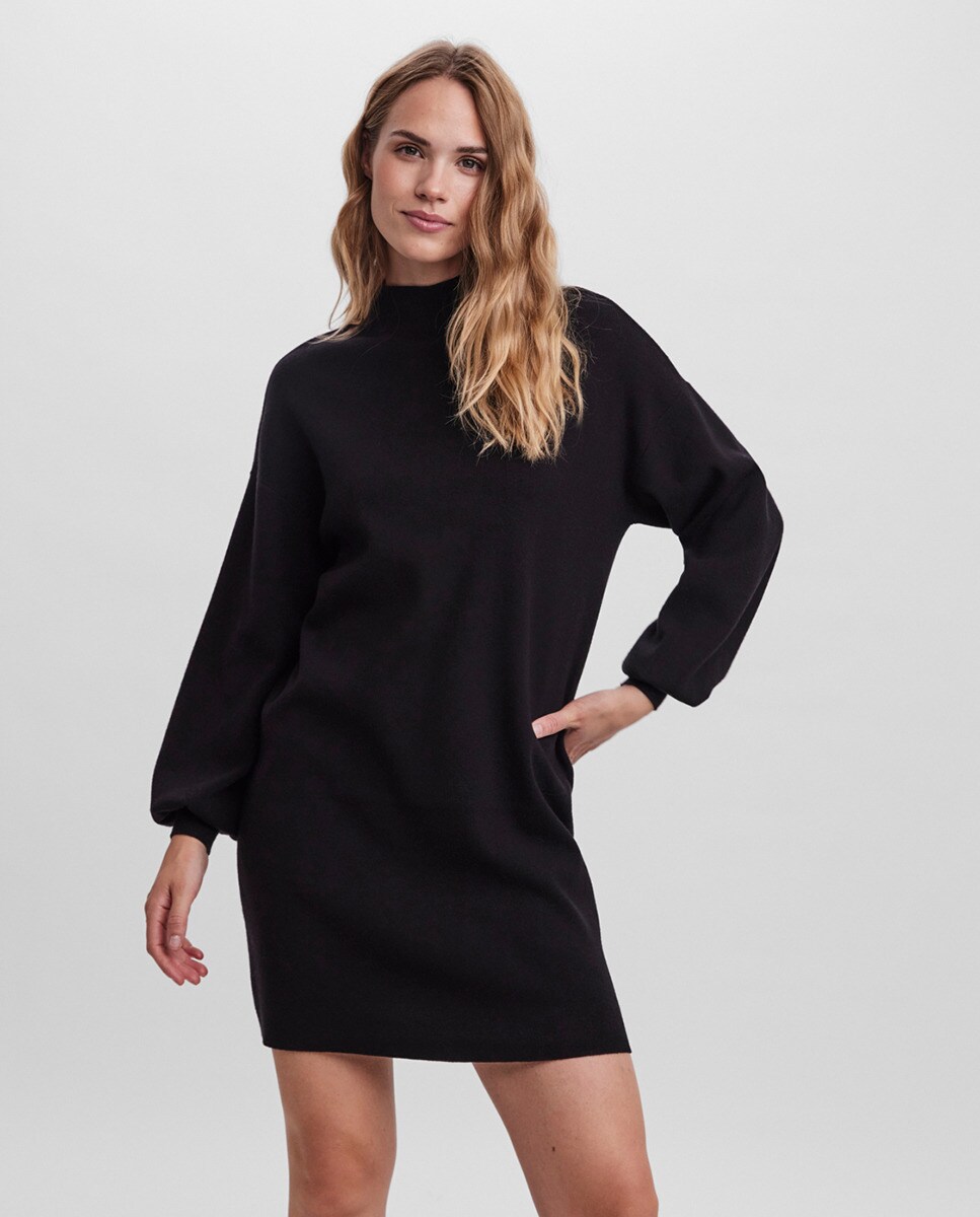 Robe en maille à courte manches longues