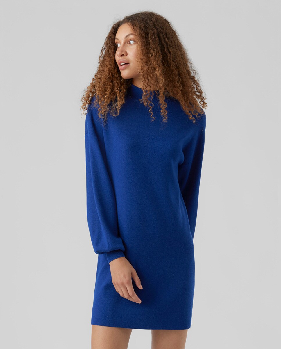 Robe en maille à courte manches longues