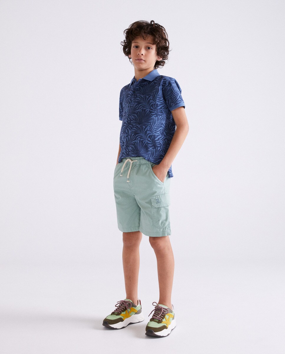 Bermuda popeline élastique cargo