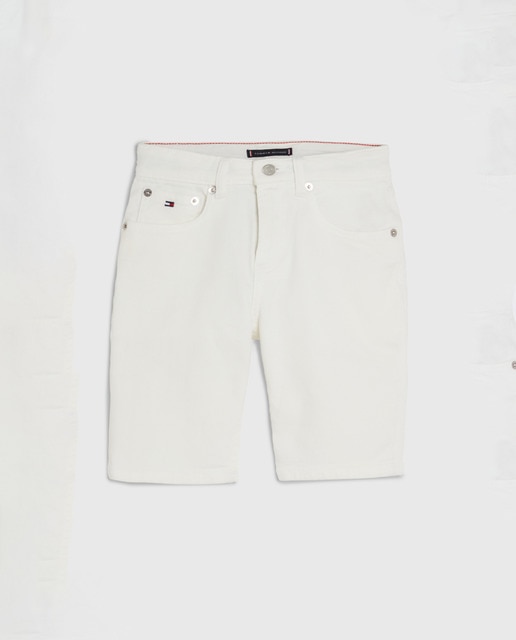 Imagen 0 de Pantalón corto de niño largo ciclista lavado claro y logo bandera bordado