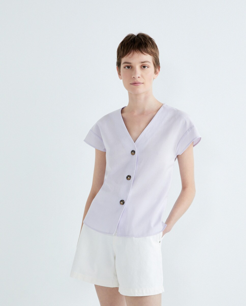 blusas con escote de pico