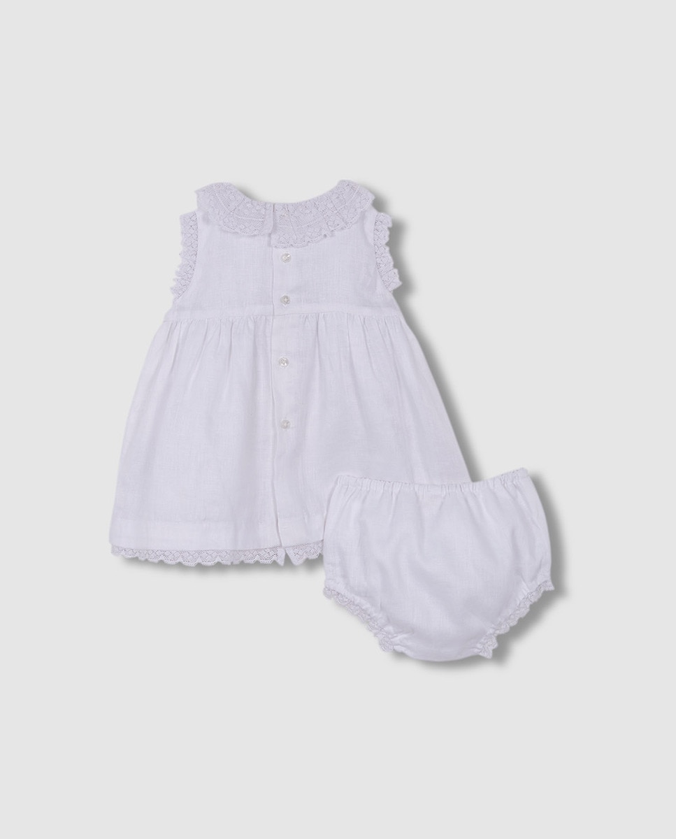 Vestido Manga Abullonada Con Bordados - Berenjena