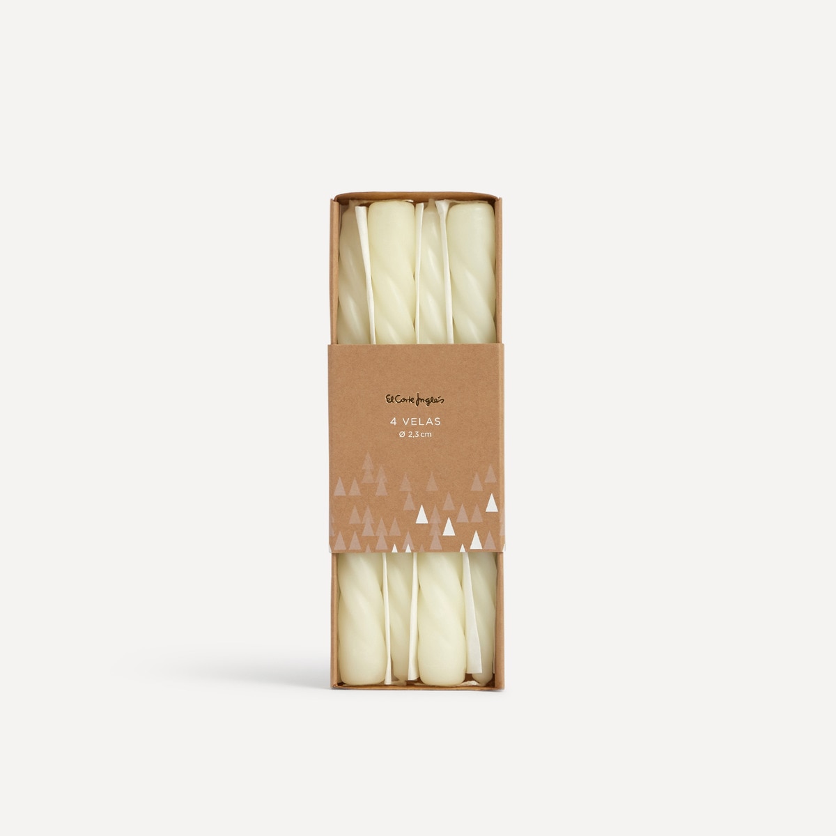 Set 4 velas Candelabro rizado El Corte Inglés Blanco-6
