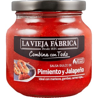 salsa dulce de pimiento y jalapeño ligeramente picante frasco 280 g neto escurrido - La Vieja Fabrica