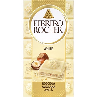 White chocolate blanco con avellanas tableta 90 g - Ferrero Rocher