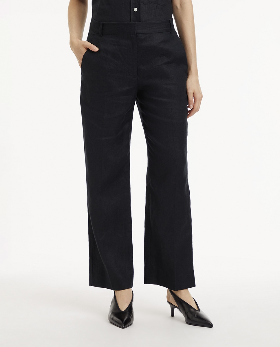 Calvin Klein - Pantalón Recto De Lino