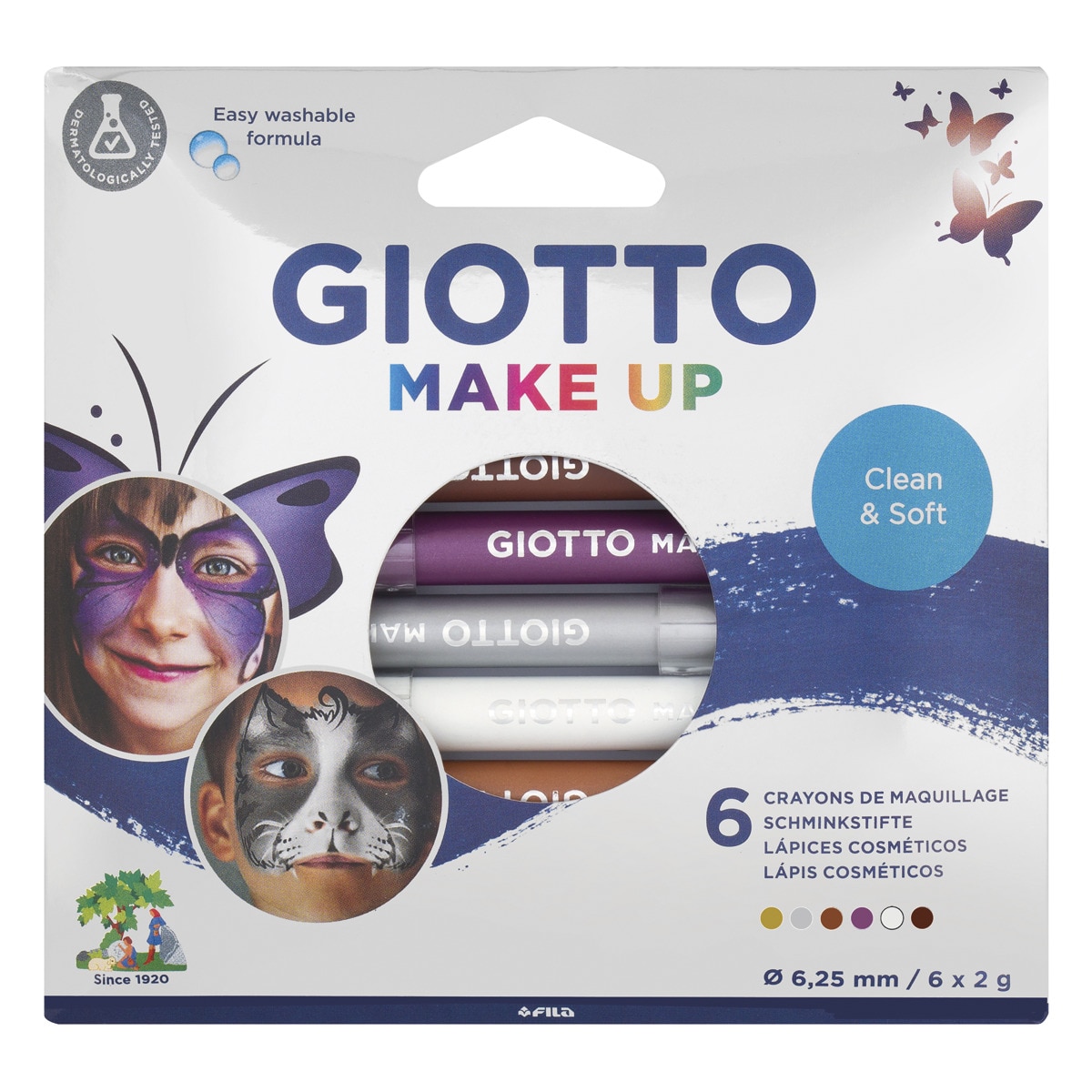 Set 6 lápices cosméticos Make Up Giotto metal 1