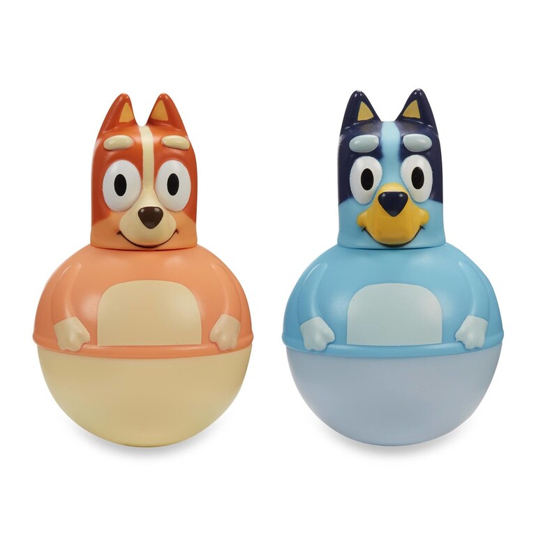 Bluey Weebles Four Figure Pack - Set 4 Personaggi Ondeeggianti: Bluey, Bingo, Chilli E Bandit, Per Bambini 18+ Mesi