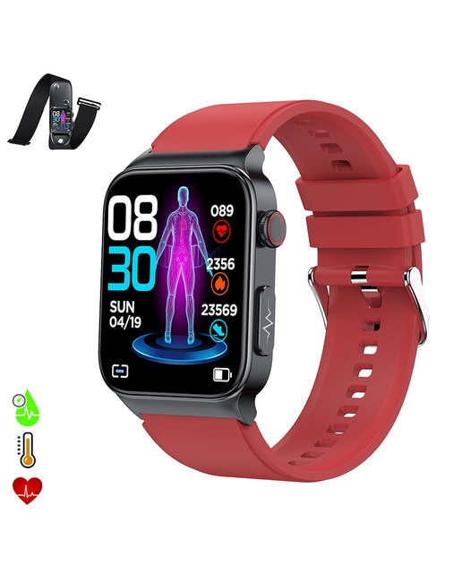 Imagen 0 de Smartwatch E500 con detección de glucosa en sangre, monitor de tensión y O2. ECG con medición en pecho