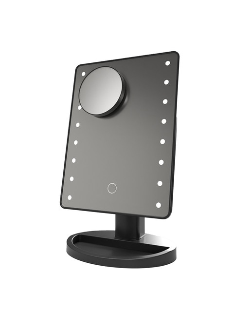 Imagen 0 de Espejo de maquillaje con 16 luces LED. Mini espejo auxiliar. Sensor táctil, rotación 180°